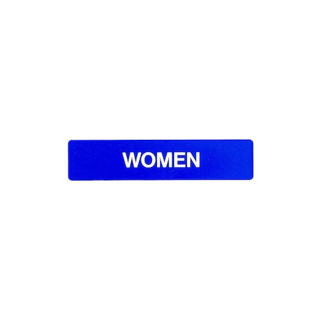 Bcf 1-3/4 x 8 Women Sign, Rectangular Print, Text With Braille, Blue SB449-BLUE